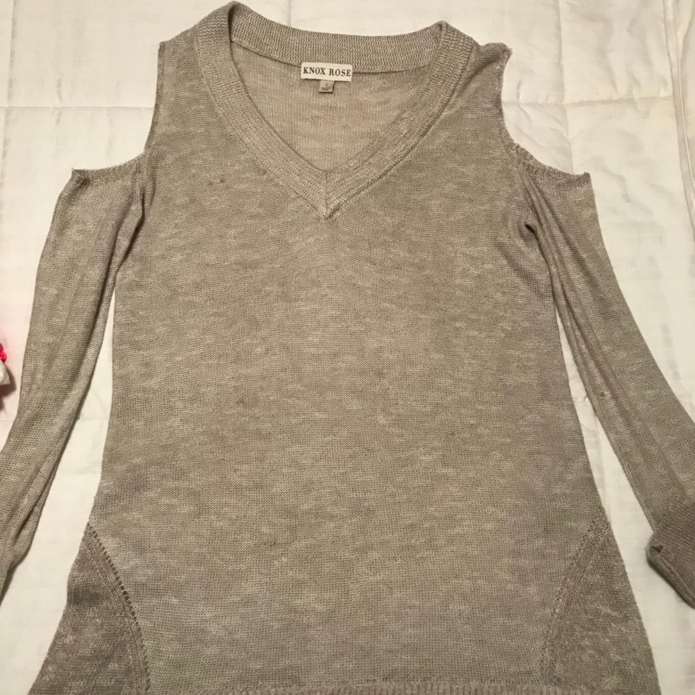 Cold shoulder sweater